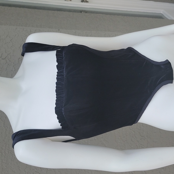 House of CB crop velvet bonned ruffle top corset bustier size small - Picture 3 of 15